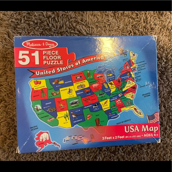 Toys Melissa And Doug Usa Map Floor Puzzle Poshmark